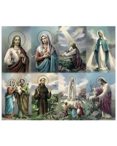 Assorted Subjects Eight-Up Micro Perforated Holy Cards