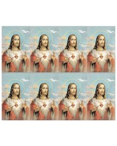 Sacred Heart Eight-Up Micro Perforated Holy Cards