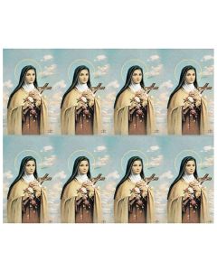 St. Therese Eight-Up Micro Perforated Holy Cards