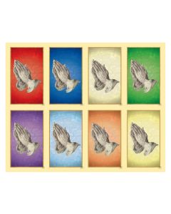 Aurora Praying Hands Eight-Up Micro Perforated Holy Cards