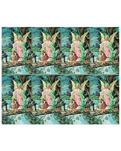 Guardian Angel Crossing Bridge Eight-Up Micro Perforated Holy Cards