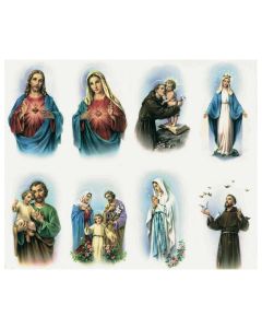 Assorted Subjects Eight-Up Micro Perforated Holy Cards