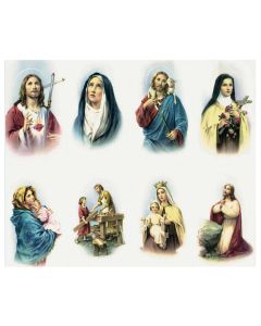 Assorted Subjects Eight-Up Micro Perforated Holy Cards