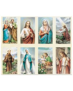 Alpha Assorted Subjects Eight-Up Micro Perforated Holy Cards
