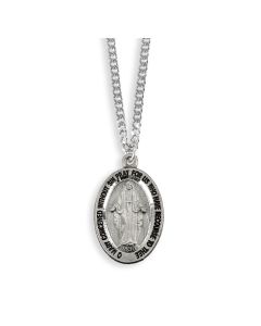 Miraculous Genuine Pewter Medal on a 18" Chain Boxed