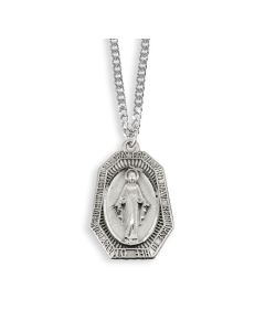Miraculous Genuine Pewter Medal on a 24" Chain Boxed