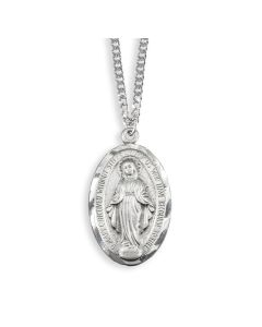 Miraculous Genuine Pewter Medal on a 27" Chain Boxed