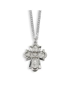 Four Way Genuine Pewter Medal on a 18" Chain Boxed