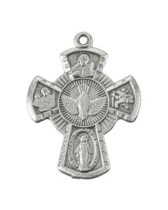 Four Way Genuine Pewter Medal on a 18" Chain, Boxed