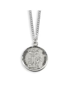 St. Francis Genuine Pewter Medal on a 24" Chain Boxed