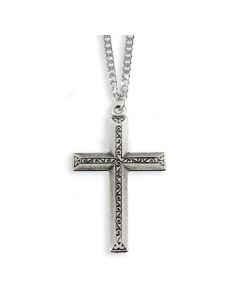 Genuine Pewter Cross on a 24" Chain Boxed