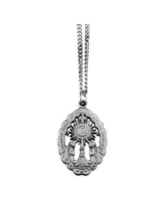 1 1/8" Pewter Monstrance with Adoring Angels on 20" Chain - Boxed