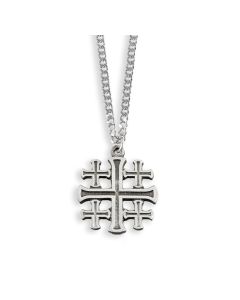 Genuine Pewter Jerusalem Cross on a 18" Chain Boxed