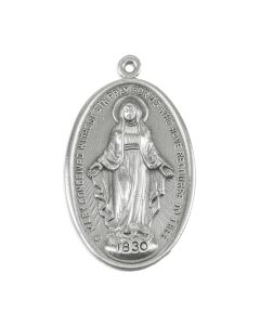 Miraculous Genuine Pewter Medal on a 24" Chain, Boxed