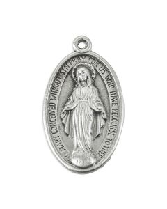 Miraculous Genuine Pewter Medal on a 24" Chain, Boxed