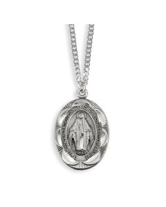 Miraculous Genuine Pewter Medal on a 18" Chain Boxed