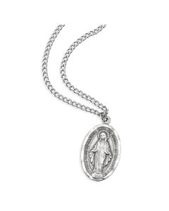 Miraculous Genuine Pewter Medal in Spanish on a 27" Chain, Boxed