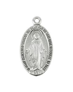 Miraculous Genuine Pewter Medal on a 18" Chain, Boxed