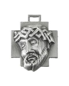 Head of Christ Genuine Pewter Medal on a 24" Chain, Boxed