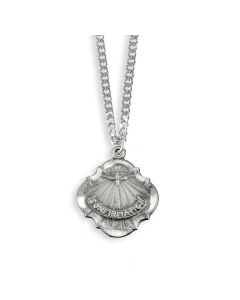 Holy Spirit Confirmation Genuine Pewter Medal on a 18" Chain Boxed