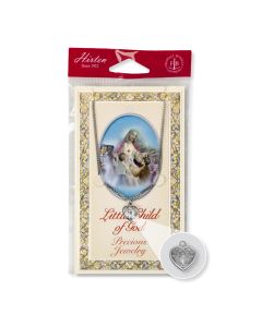 Miraculous Heart Shaped Genuine Pewter Medal on a 16" Chain