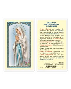 Oracion a Nuestra Senora De Lourdes Holy Card