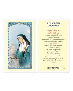 A la Virgen de Dolorosa Holy Card