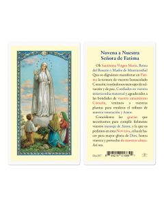 Novena a Nuestra Senora de Fatima Holy Card