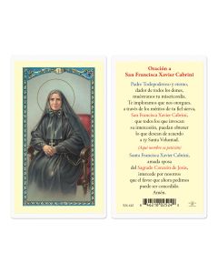 Oracion a Santa Francisca Xavier Cabrini Holy Card