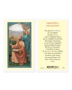 Oracion a San Mateo Holy Card