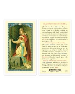 Oracion a Santa Filomena Holy Card