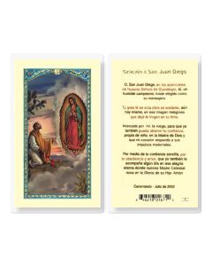 Oracion a San Juan Diego con Nuestra Señora de Guadalupe Holy Card
