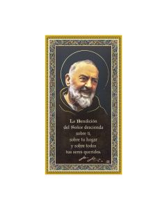 Padre Pio Plaque with Prayer in Spanish