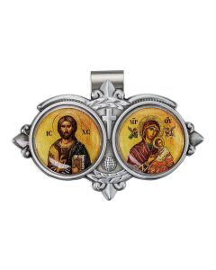 3" x 2" Christ the Teacher and O.L. of Perpetual Help Visor Clip (Sold in Inc. of 3)