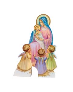Mary, Angels and Baby Jesus Christmas Statuette 