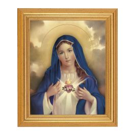 8" x 10" Immaculate Heart of Mary Print With 10" x 12" Gold Leaf Finish ...
