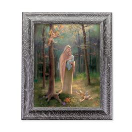 8" X 10" Madonna of the Woods Print in 10.5" X 12.5" Grey Oak Finish Frame - William J Hirten Co