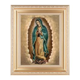 10 1/4" x 12 1/4" Satin Gold Frame with an 8" x 10" Our Lady of ...