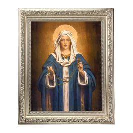 10" x 12" Ornate Silver Frame with a Madonna of the Rosary Print ...
