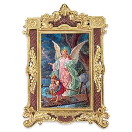 6 1/4" x 9 1/4" Textured Burgandy and Gold Photo Frame with Guardian ...