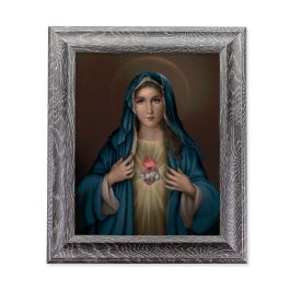10.5" X 12.5" GREY OAK FINISH FRAME WITH AN 8" X 10" IMMACULATE HEART ...