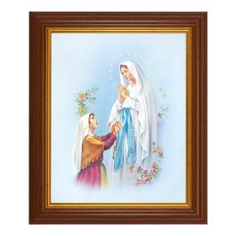 10 1/2" x 12 1/2" Walnut Finish Beveled Frame with 8" x 10" Our Lady of ...