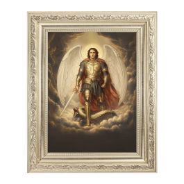8 1/4" x 10 1/4" Silver Ornate Frame with a 6" x 8" Archangel St ...