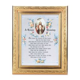 8 1/4" x 10 1/4" Gold Ornate Frame with a 6" x 8" A House Blessing ...