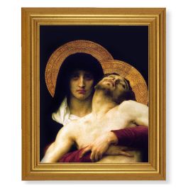 10" x 12" Gold Leaf Finish Beveled Frame with 8" x 10" Pieta Textured ...