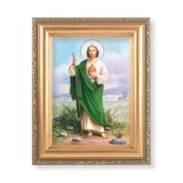 5.5" x 7" Antique Gold Frame with a Saint Jude Print - William J Hirten Co