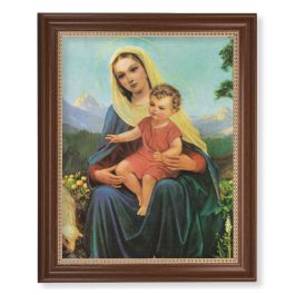 13 1/2" x 16 9/16" Walnut Finished Frame with 11" x 14" Madonna and ...