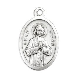 1" Oval Antiqued Silver Oxidized Saint John Vianney Medal - William J ...
