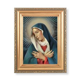 5.5" x 7" Antique Gold Frame with an Our Lady of Divine Mercy Print ...