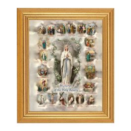 8"X10" Mysteries of The Rosary Print With 10" x 12" Gold Leaf Finish ...